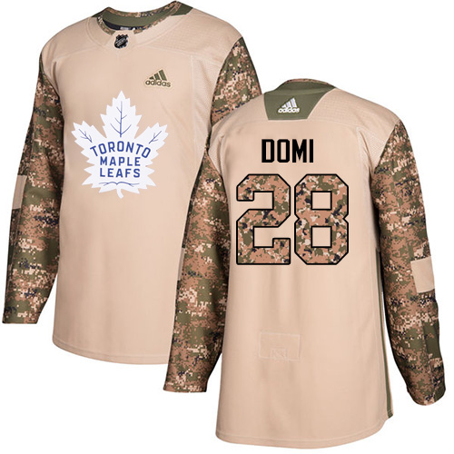 Adidas Maple Leafs #28 Tie Domi Camo Authentic Veterans Day Stitched NHL Jersey